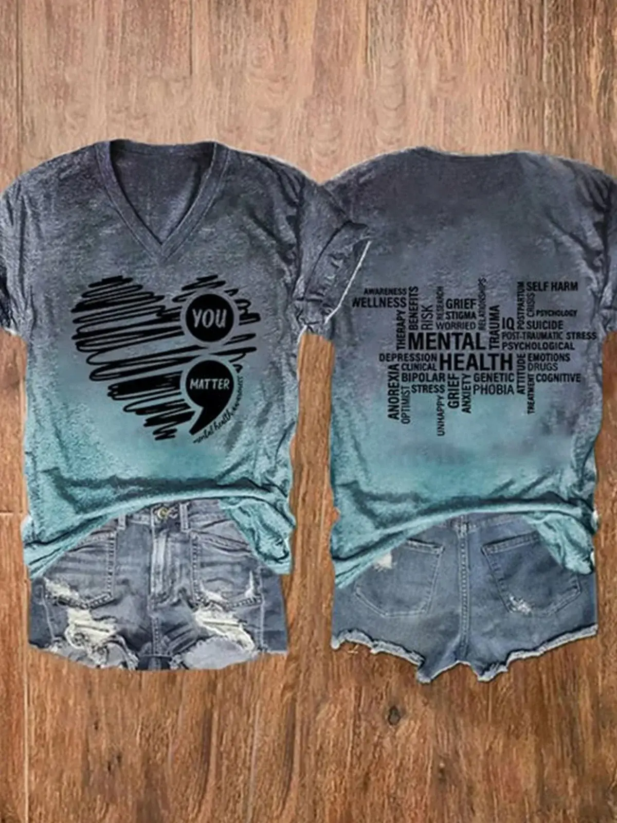 Suicide prevention awareness v-neck t-shirt