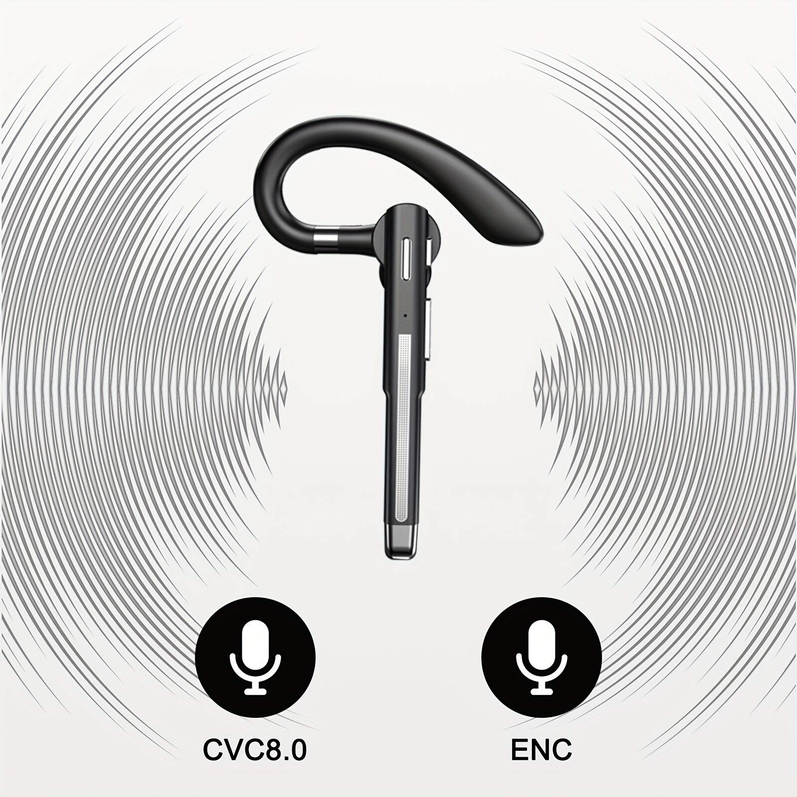 120-Hour Wireless Single-Ear Business Earbud | HD Noise-Cancelling Microphone, 500mAh Battery, Comfortable Fit, Compatible With All Smartphones