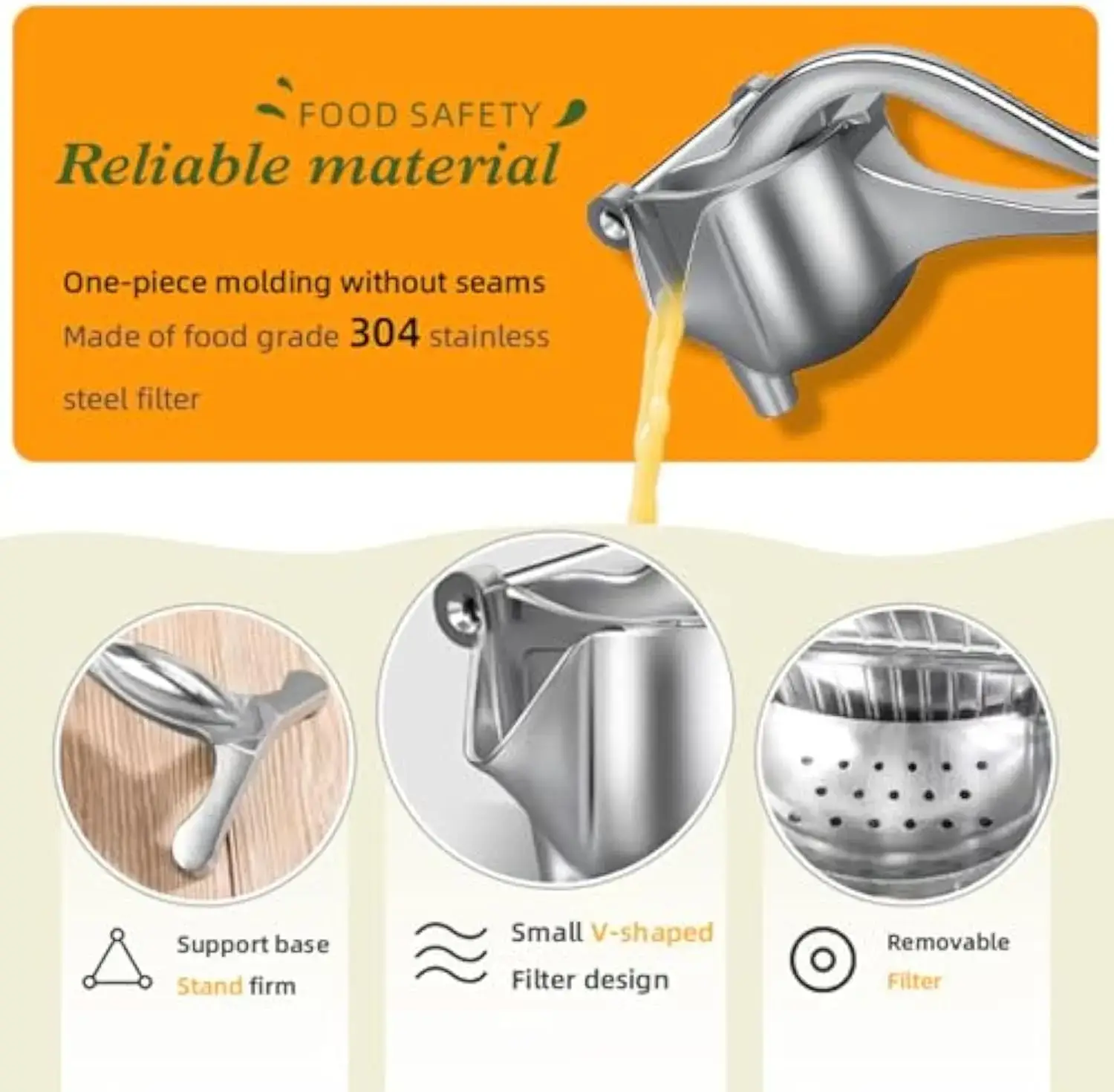 Hand Juicer Squeezer - Portable Manual Fruit Juicer