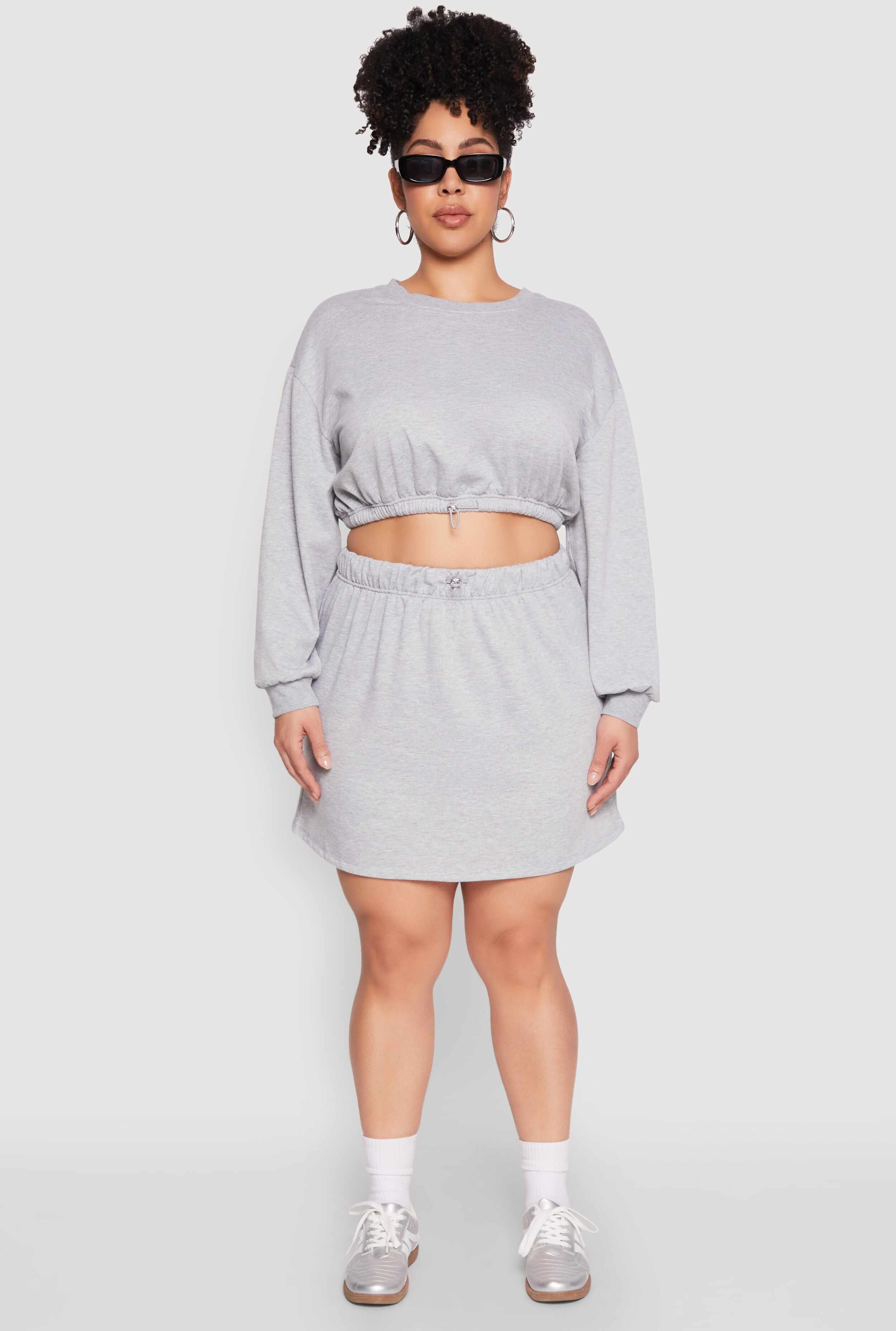 Plus Size Almost Famous High Waisted Fleece Skirt