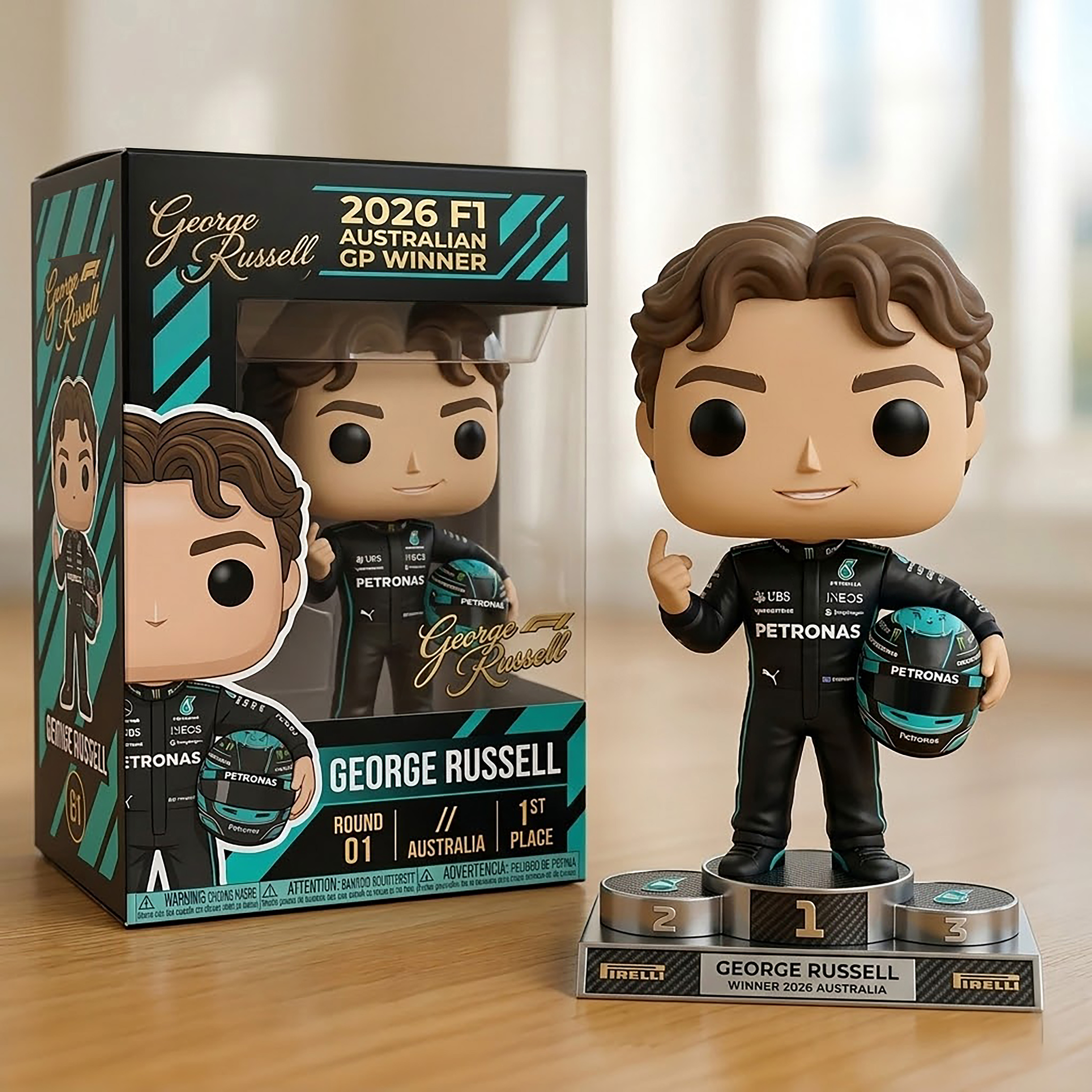 🏁 George Russell 2026 F1 Australian GP Winner POP! Figure