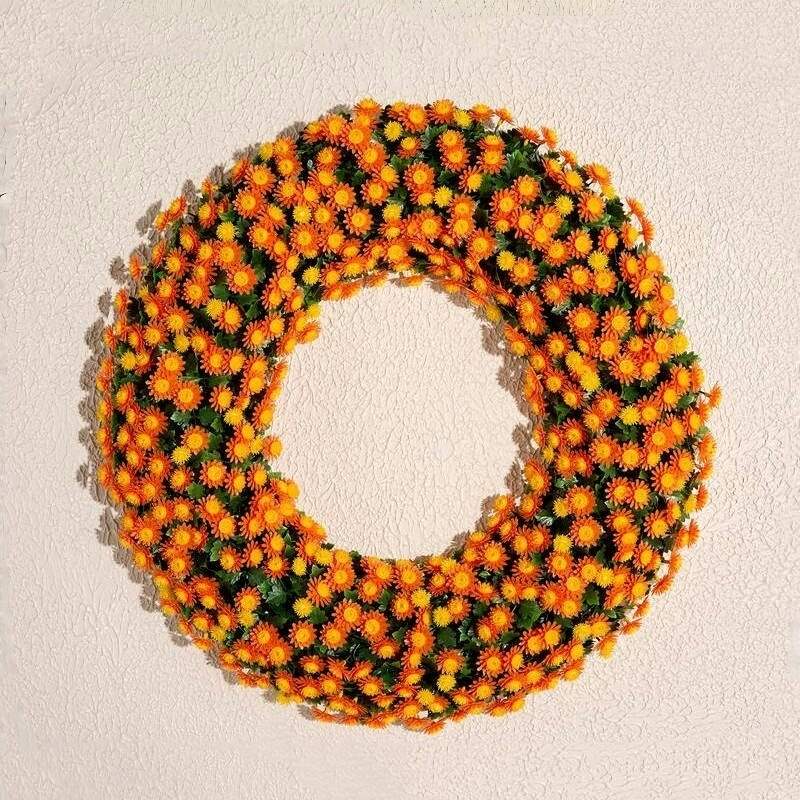 🏆Flash Sale⚡Artificial Faux Mum Wreath - UV Protected