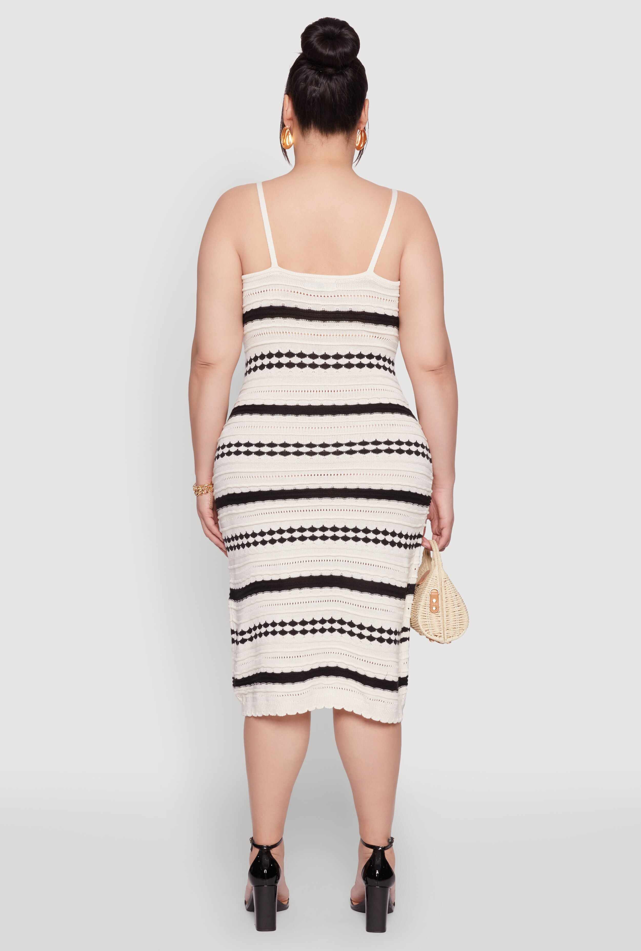 Plus Size Almost Famous Striped Midi Dress