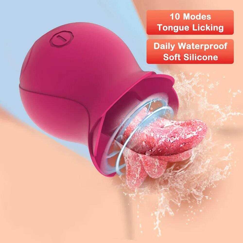 Rose Clit Sucker & G-Spot Vibrator: Tongue Licking Masturbator
