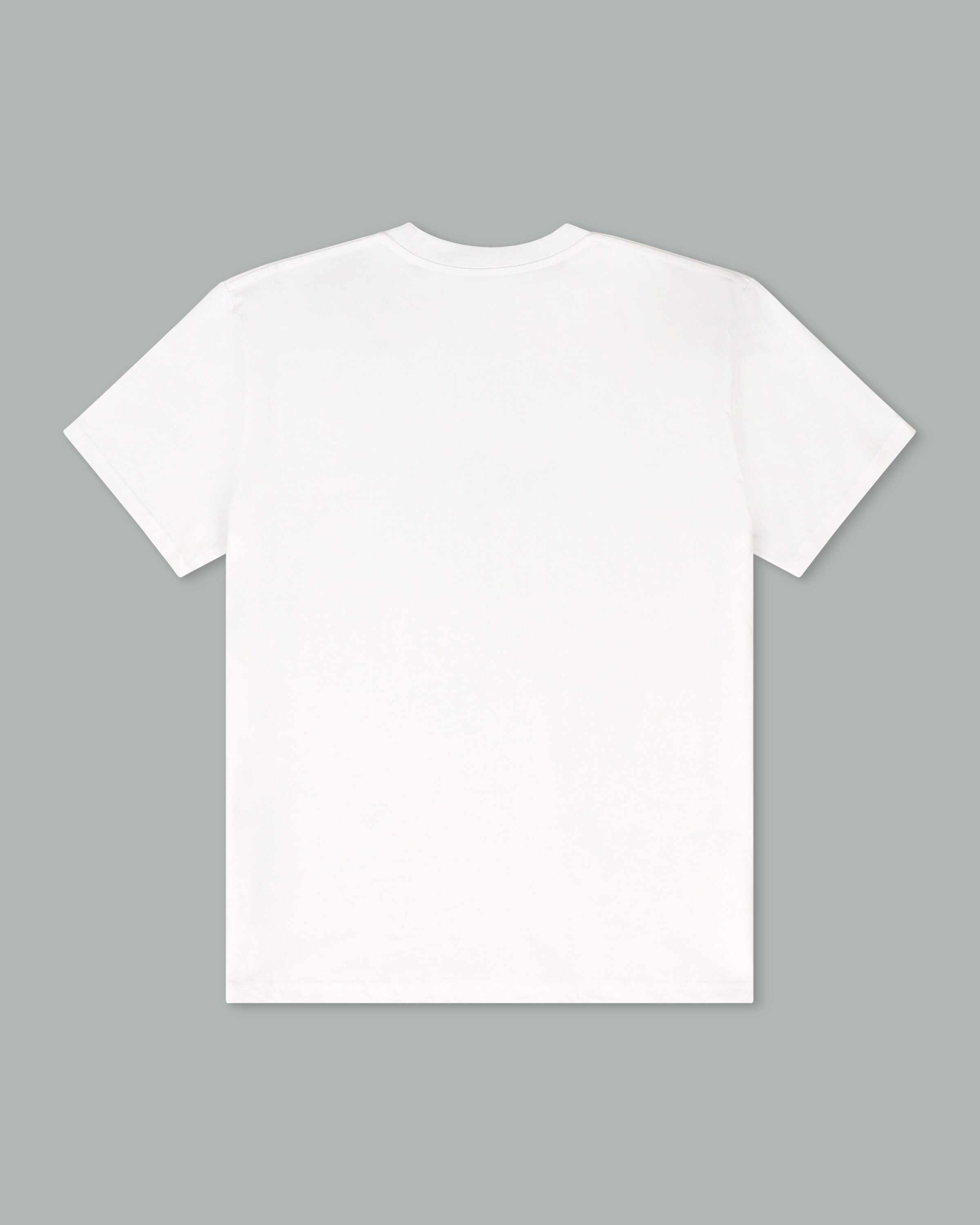 Reversed Crown Tee. White/ Twilight Blue.