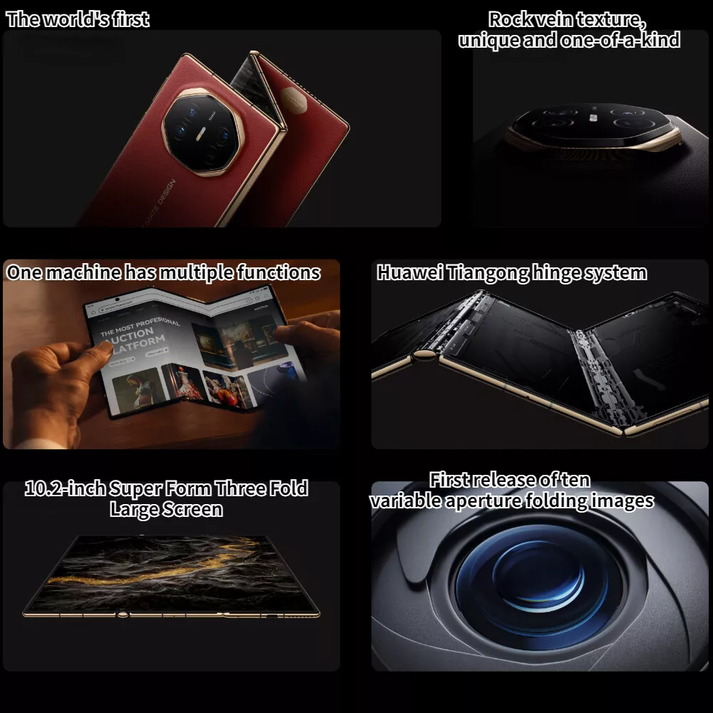 With the world’s first 3-fold smartphone! Tri-fold Screen Smartphone 16GB+1TB Quad Camera Bluetooth  5.2