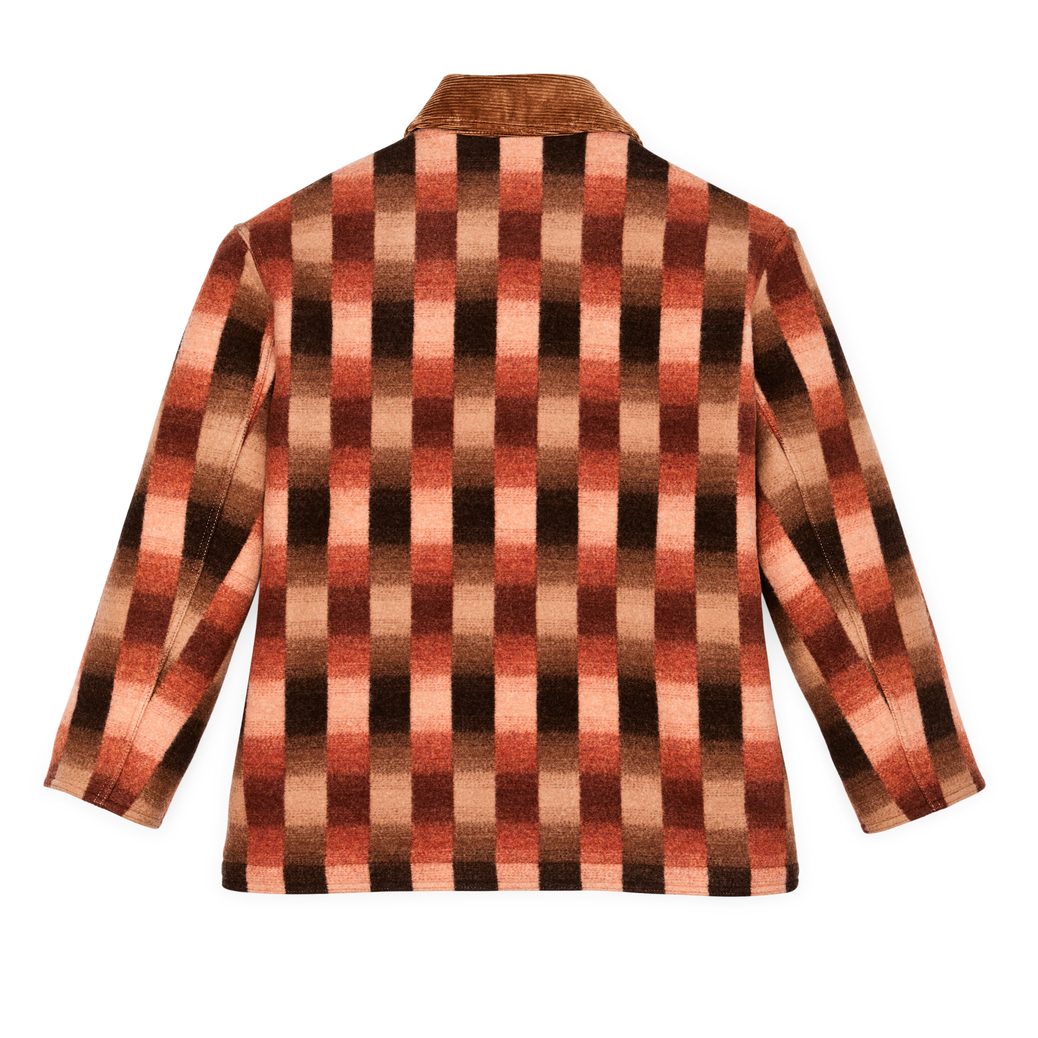 Women's Blanket Wool Barn Coat - Sunset Ombre Plaid