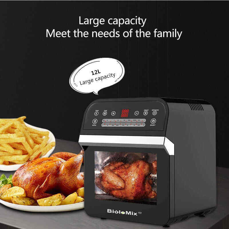 12L Air Fryer Oven, 1600W Air Fryer Oven Toaster, Rotisserie And Dehydrator with LED Digital Touchscreen 16-In-1 Countertop Oven