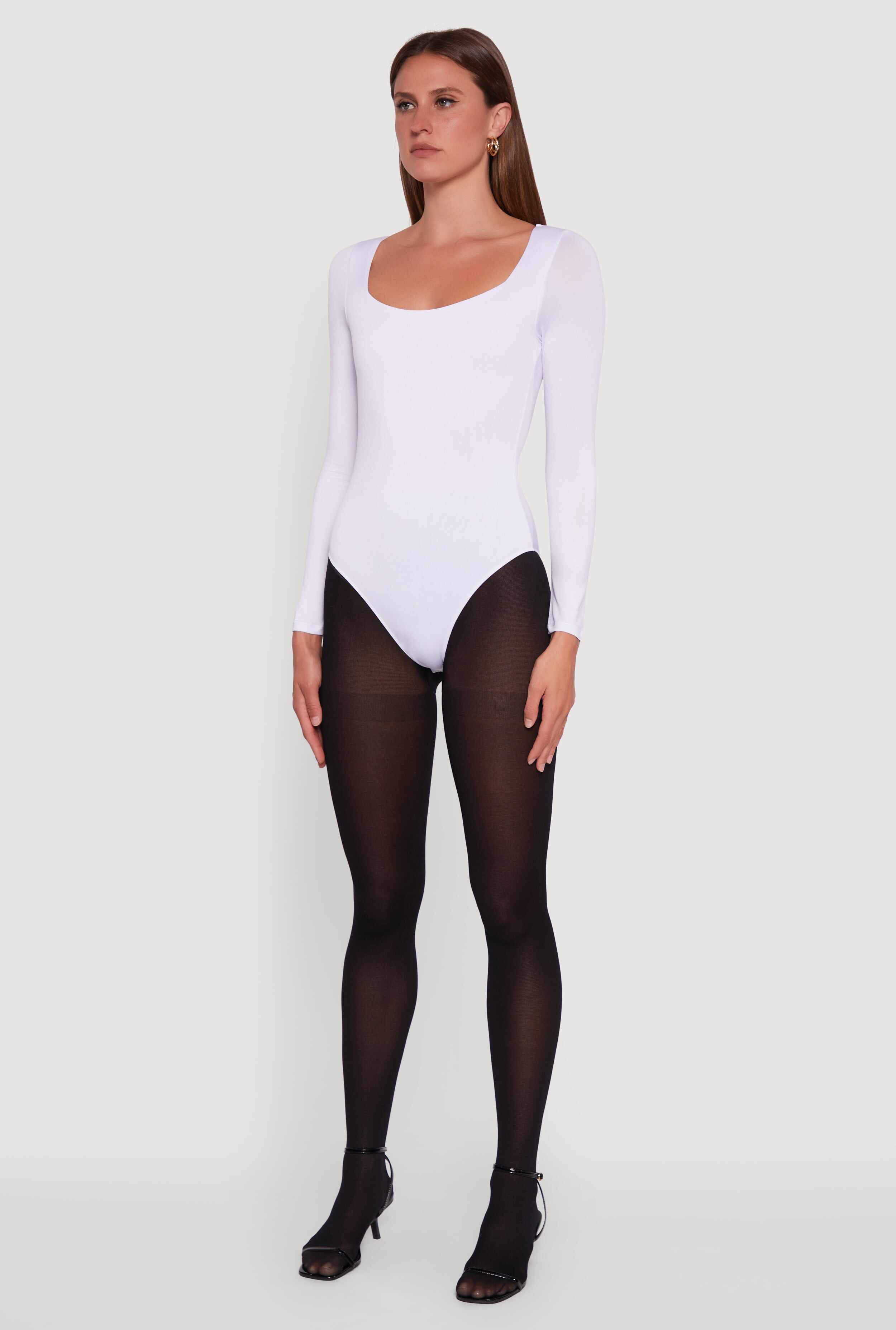 Scoop Neck Long Sleeve Bodysuit