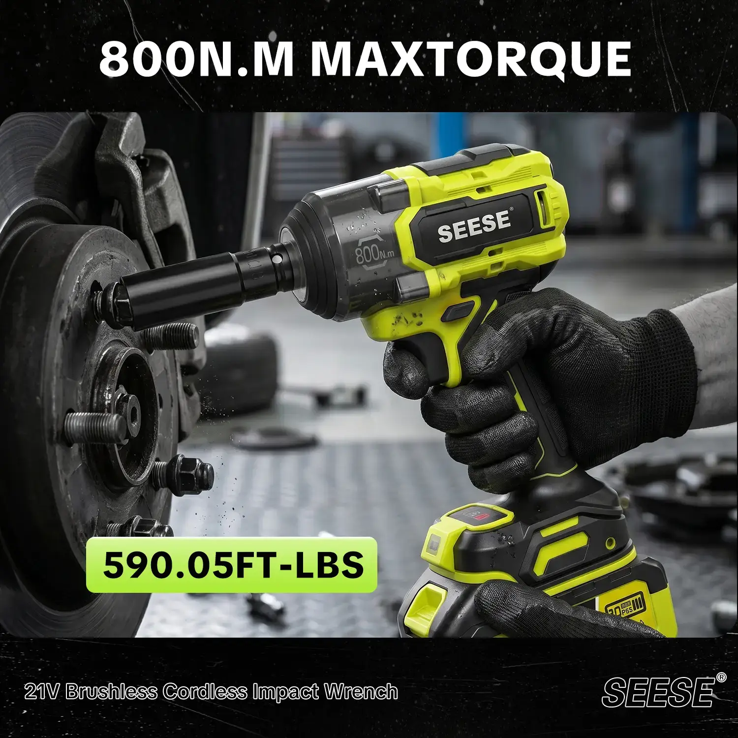 【FathersDayGift】 3 in 1 Cordless Impact Wrench 590 FT-LBS(800N.m) 3200IPM 1/2 Impact Gun High Torque Electric Impact Driver Cordless Impact Wrench with 21V 2 x4.0Ah Battery ,LED Light,9 Sockets,8 Drills,6 Screws & Case for Home Car Tire Lug Nut fathe
