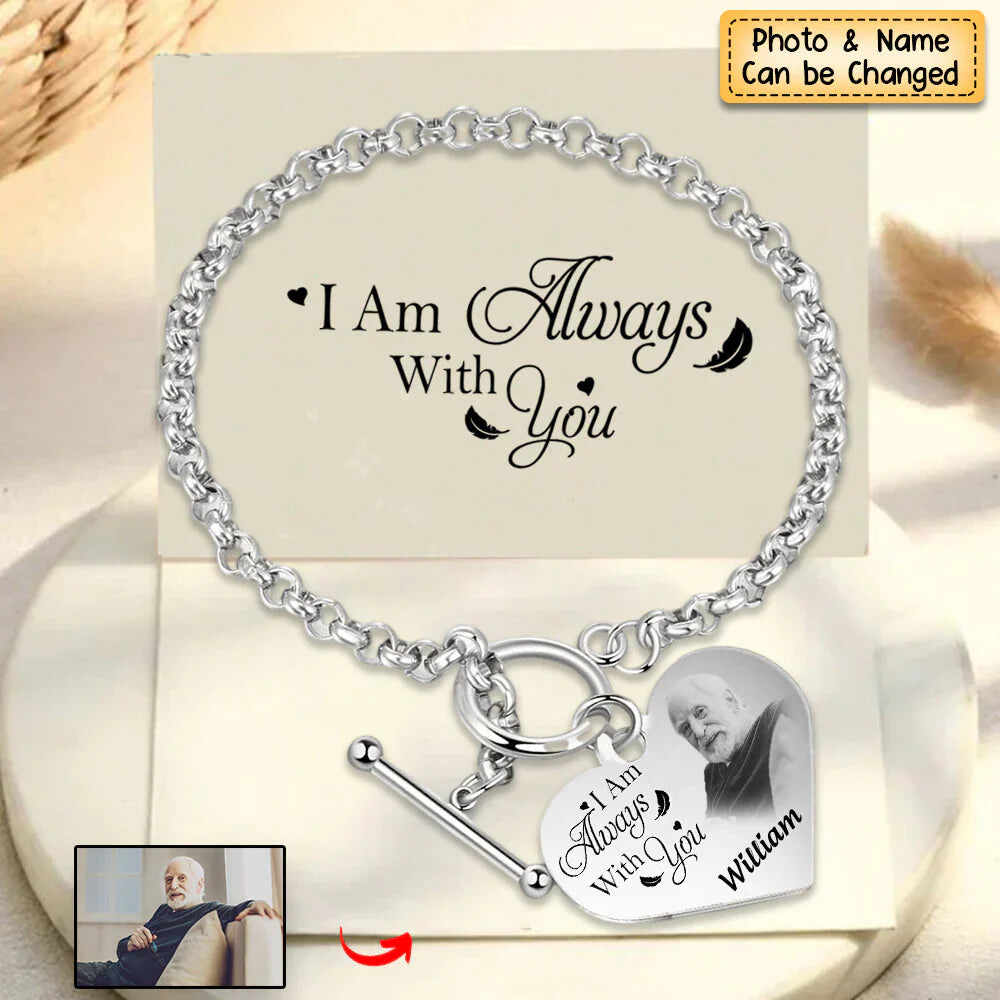 National Parents' Day❤Personalized Engraved Heart Bracelet I'm Always With You - Memorial Gift For Family, Friend