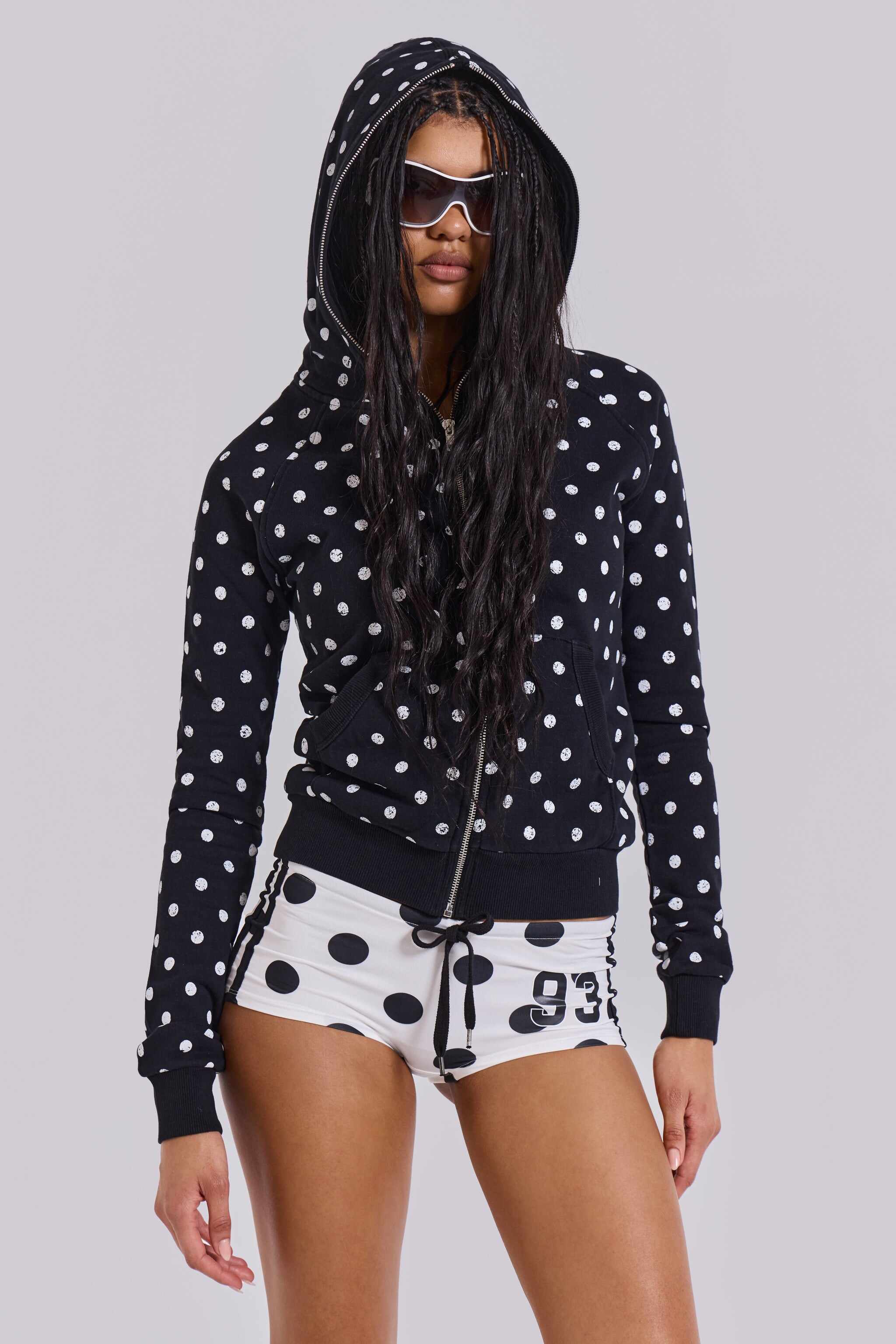 Mono Black Polkadot Hoodie