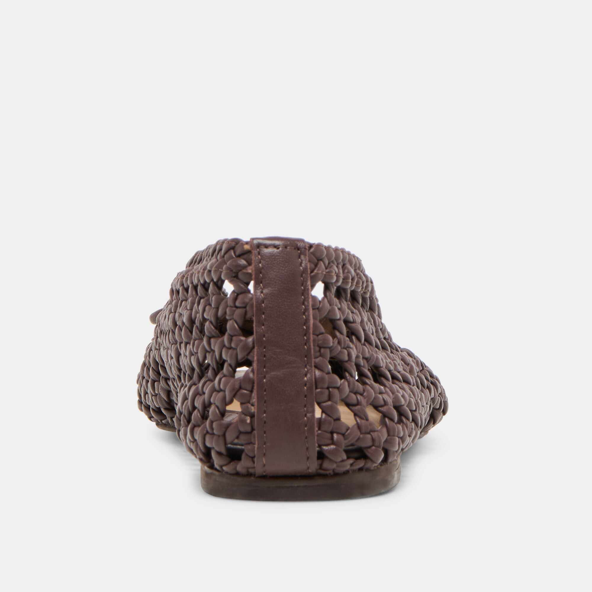 CASON BALLET FLATS DK BROWN WOVEN LEATHER