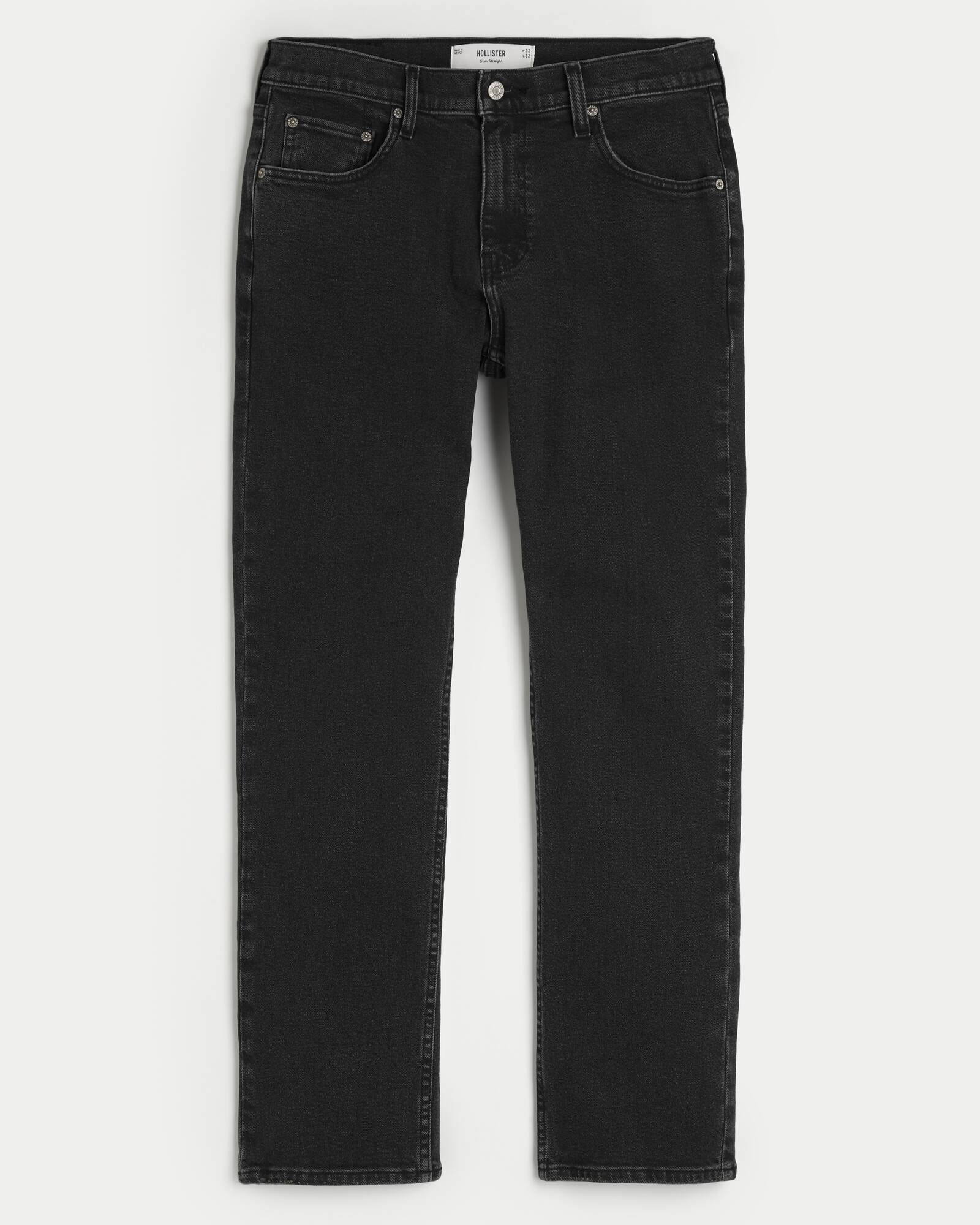 Black No Fade Slim Straight Jeans