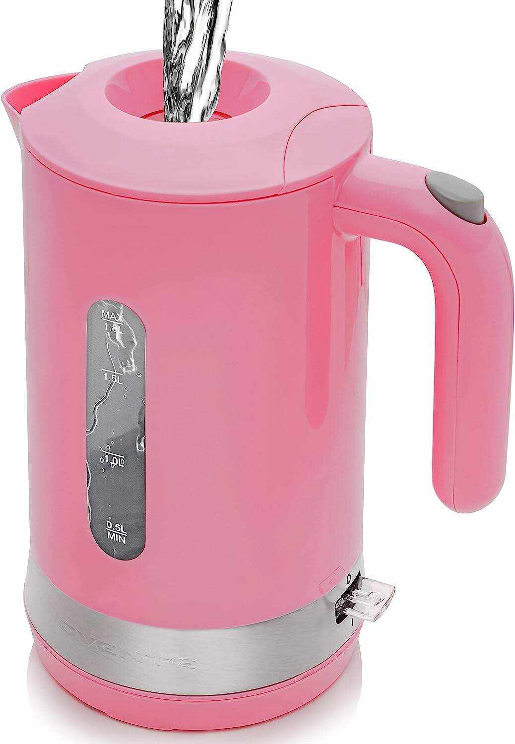 OVENTE Electric Kettle Hot Water Heater 1.7 Liter - BPA Free Fast Boiling Cordless Water Warmer - Auto Shut Off Instant Water Boiler for Coffee & Tea Pot - White KP72W