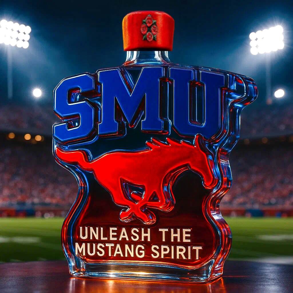SMU Mustangs Whiskey Bottle
