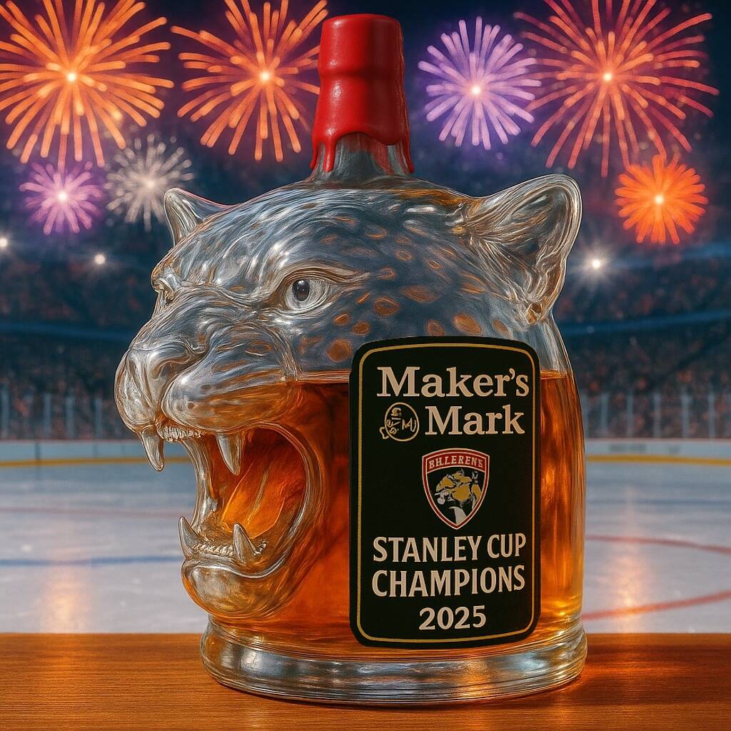 2025 Florida Panthers Champion Whiskey Bottle