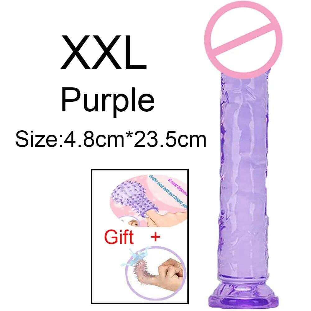 Transparent Jelly Dildo – Large Suction Cup Dildo in 5 Colors for Anal & Vaginal Play
