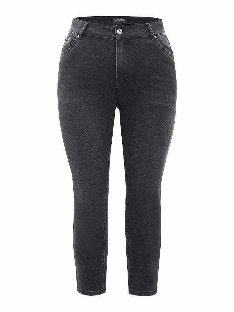 Skinny Very Stretchy High Rise Black Wash Jeans
