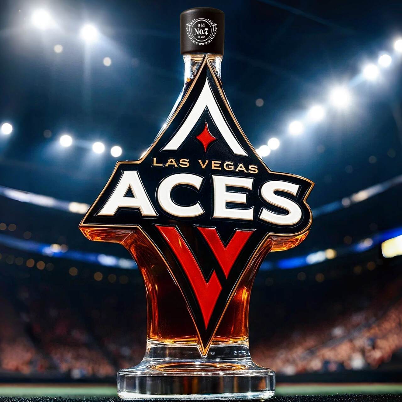 Las Vegas Aces Whiskey Bottle