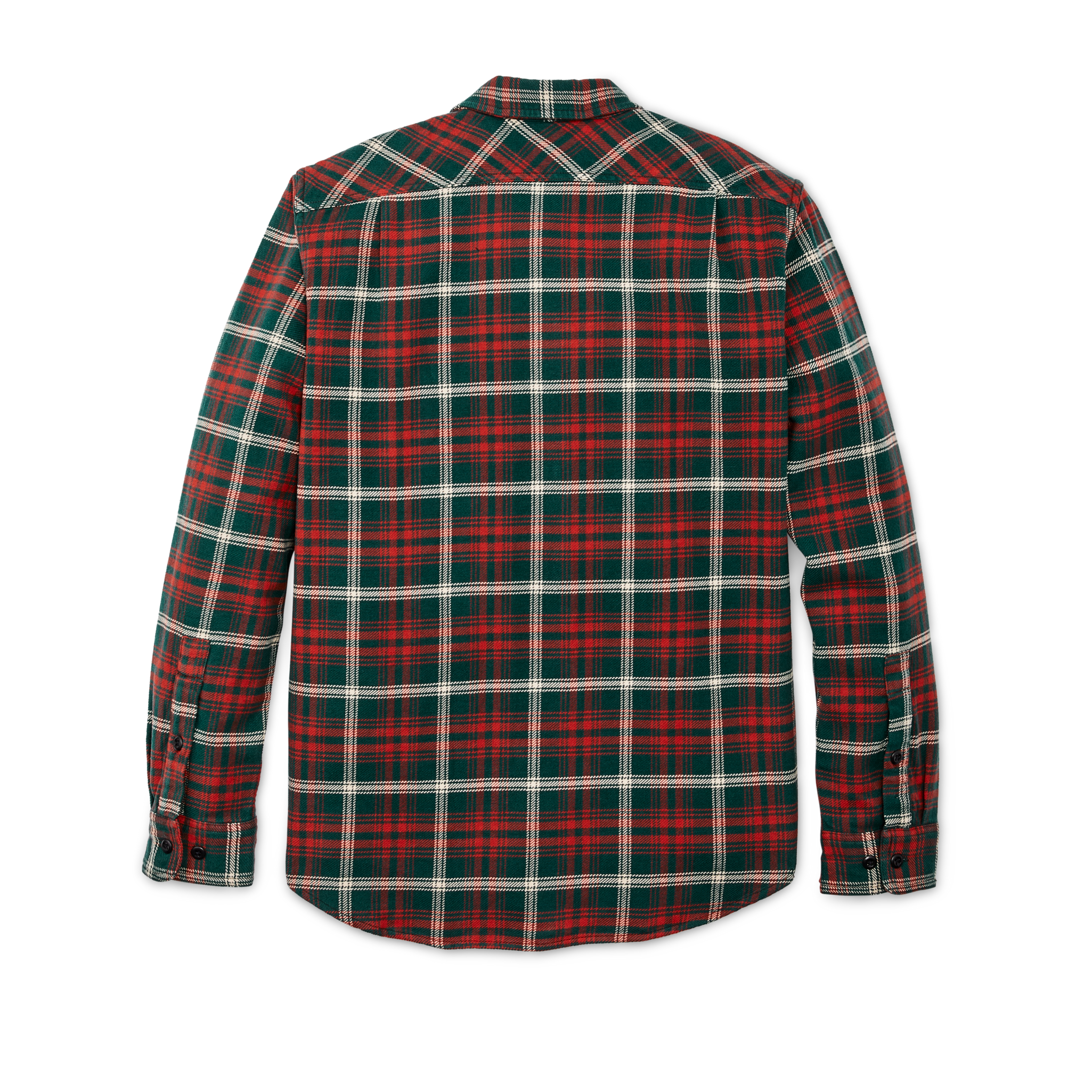 Vintage Flannel Work Shirt - Green / Red / White Plaid