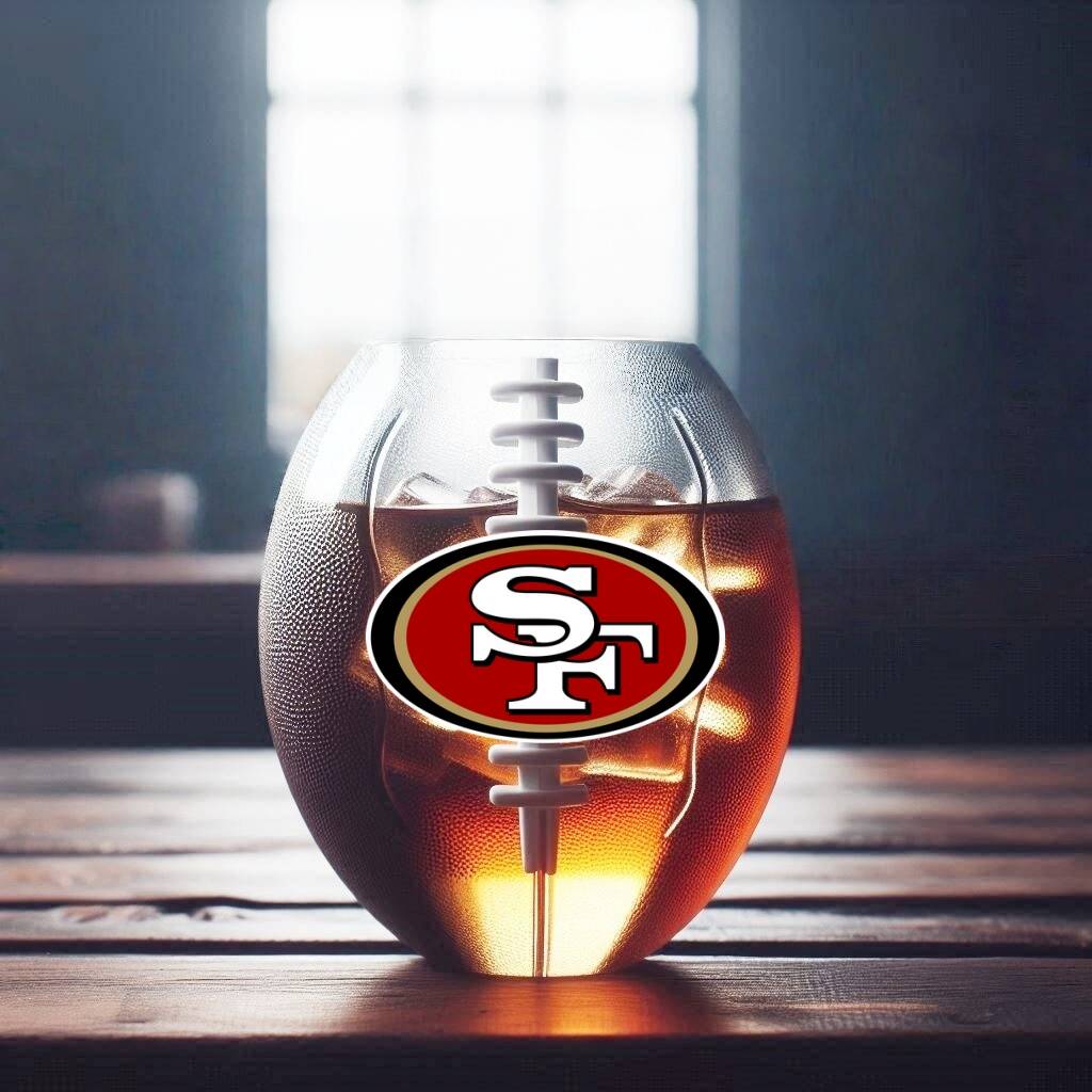 NFL Team Football Glass