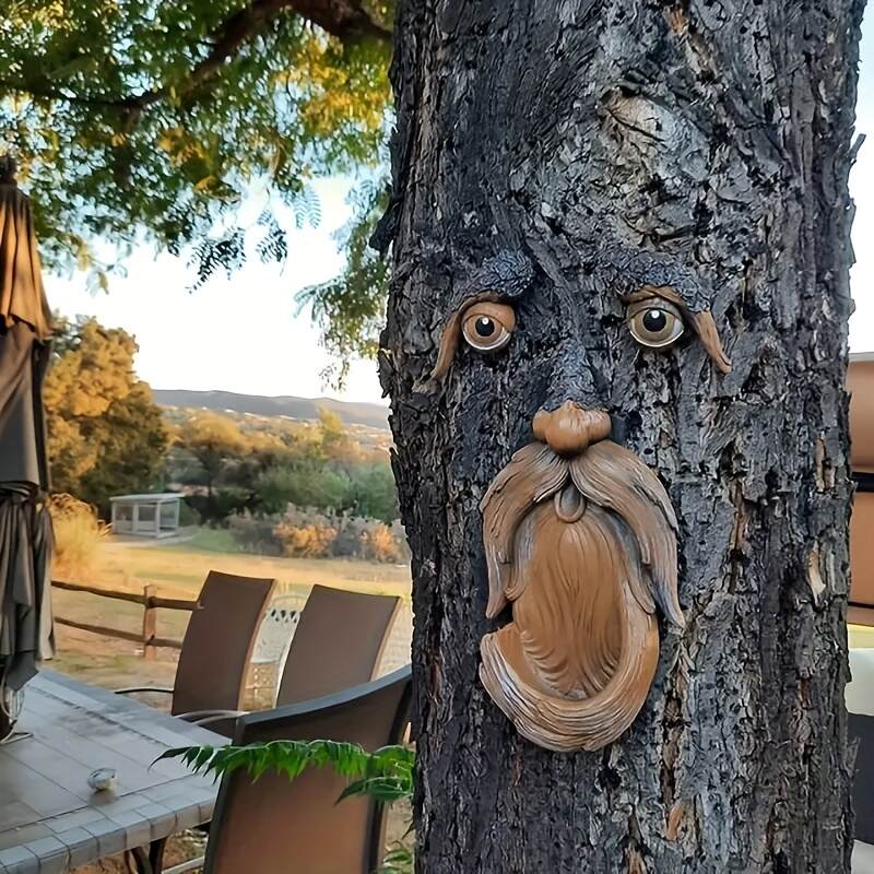 1pc, Resin Tree Face Bird Feeder, Outdoor Tree Hugger Sculpture Wild Life Bird Feeder, Whimsical Garden Decoration, Home Decor, Holiday Decor, Outdoor Decor, Yard Decor, Garden Decor, Summer Decor
