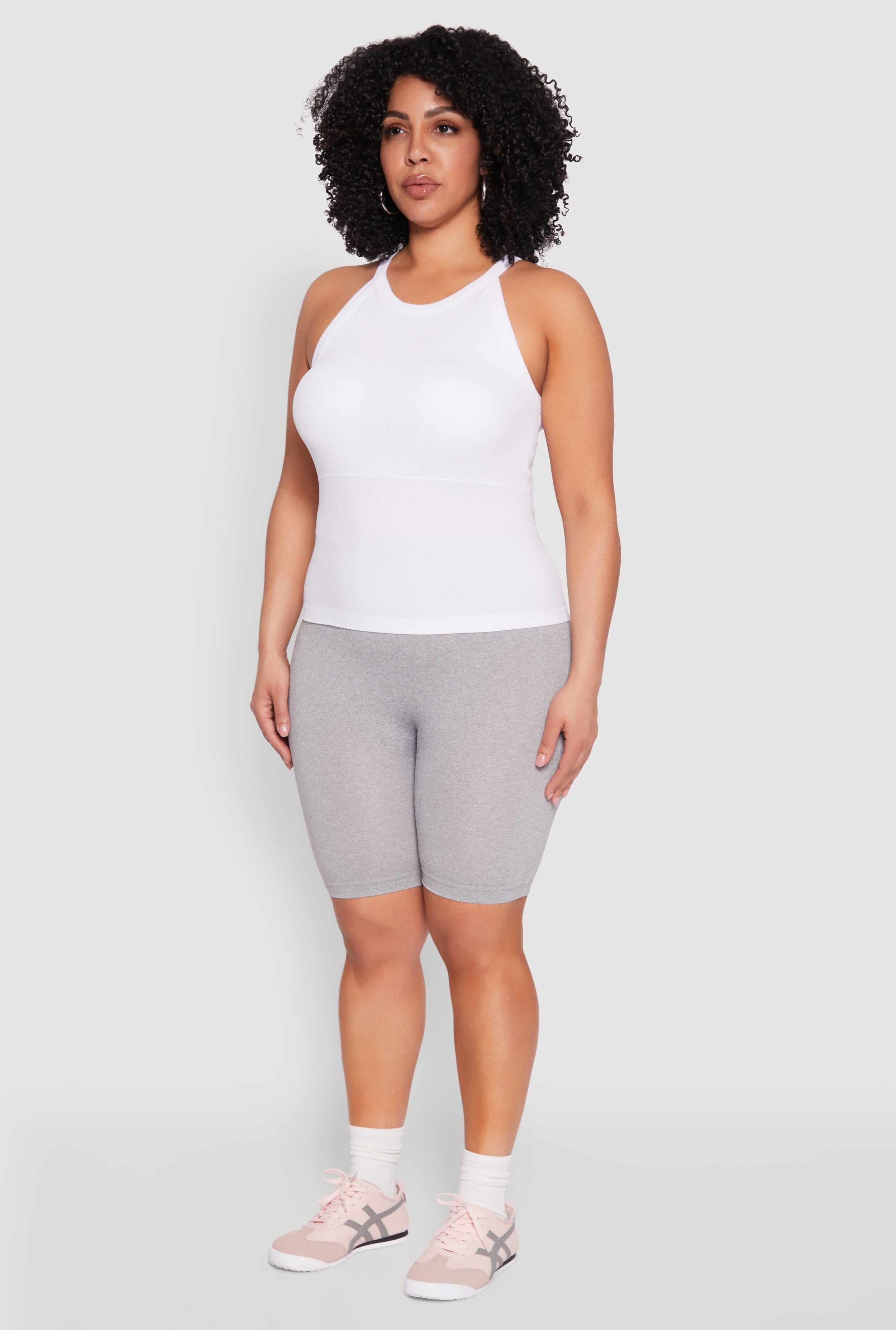 Plus Size High Waisted Seamless Bike Shorts