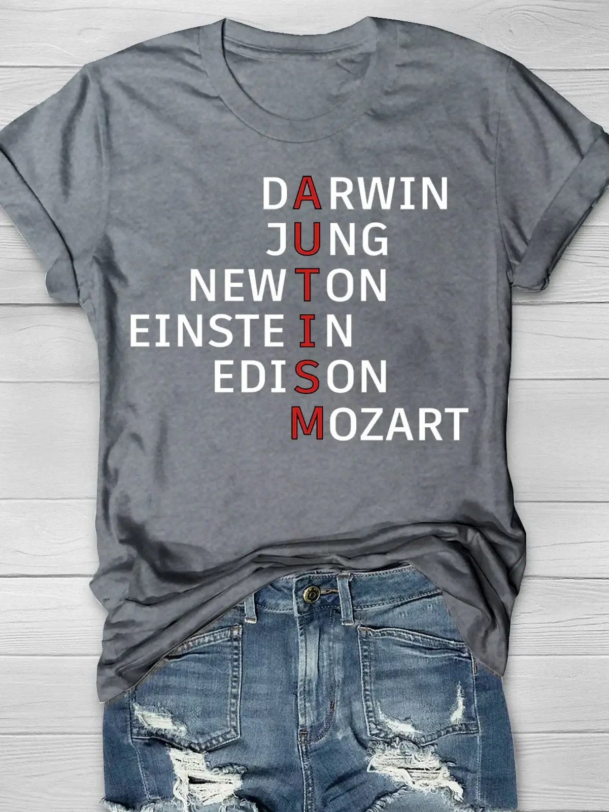 Autism Awareness Flag Printing T-shirt