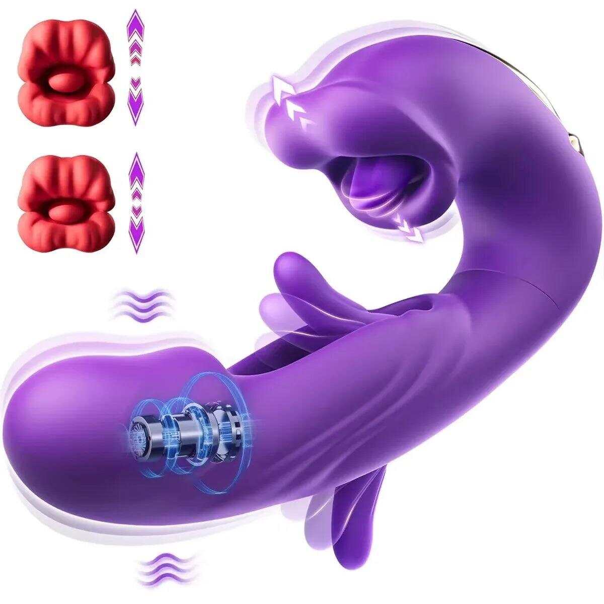 Tongue-Licking & Flapping Vibrator – G-Spot, Clitoral & Anal Stimulator for Women