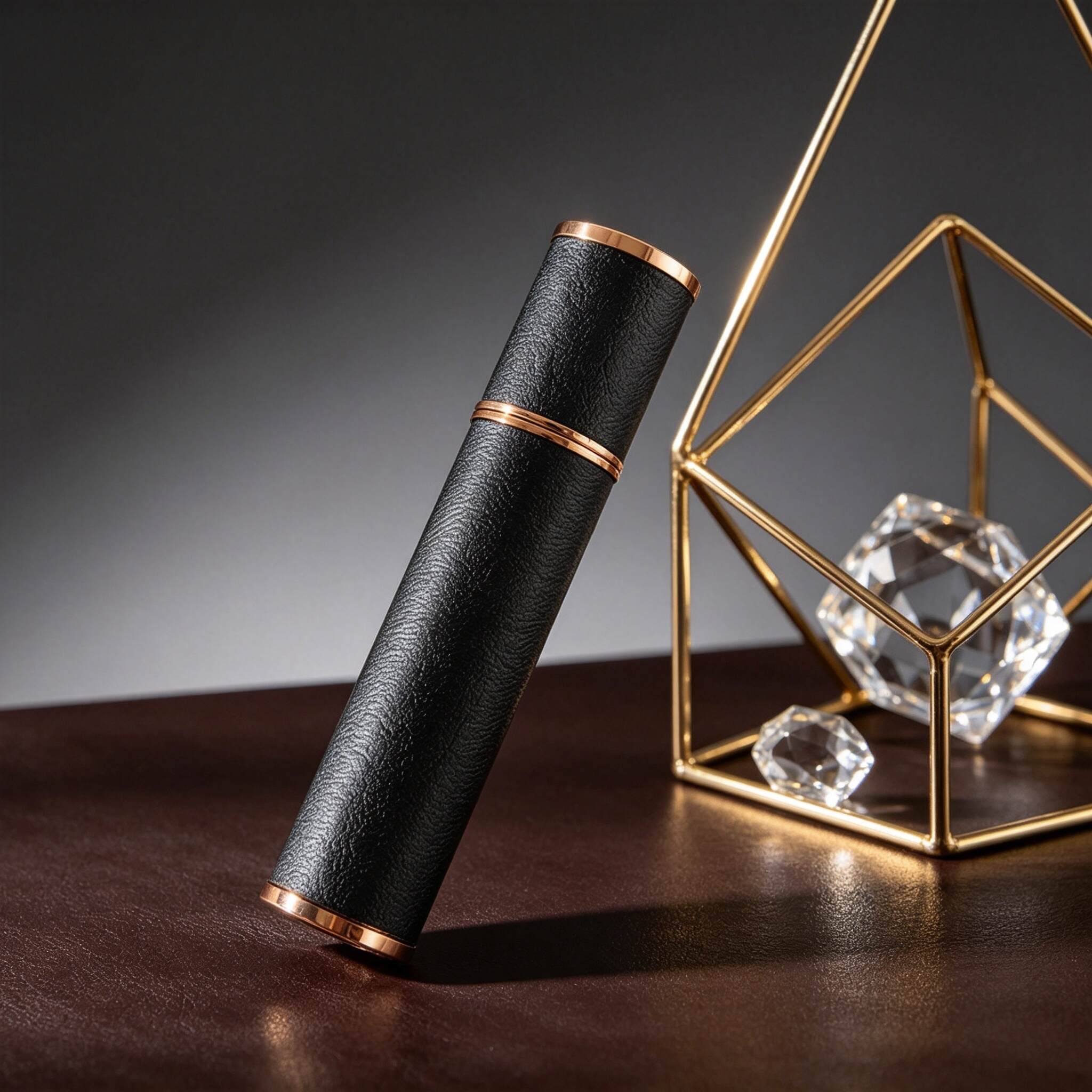 Luxury Marble & Leather Wrapped Refillable Mini Perfume Atomizer