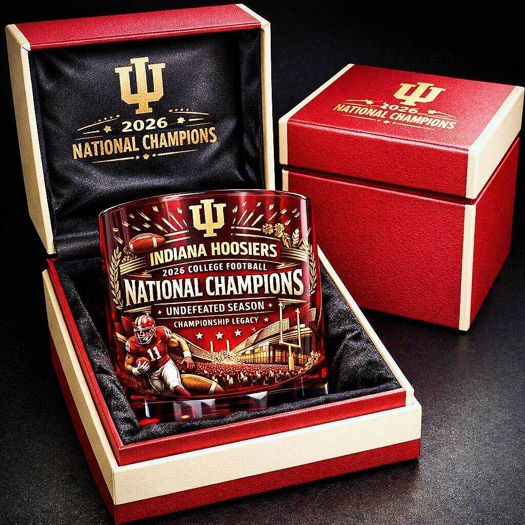 Indiana Hoosiers 2026 National Champions Whiskey Glass