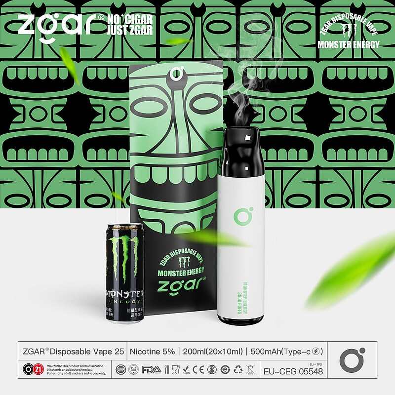ZGAR ZG25 3000 Puffs  5% Nicotine Rechargeable Disposable Pod
