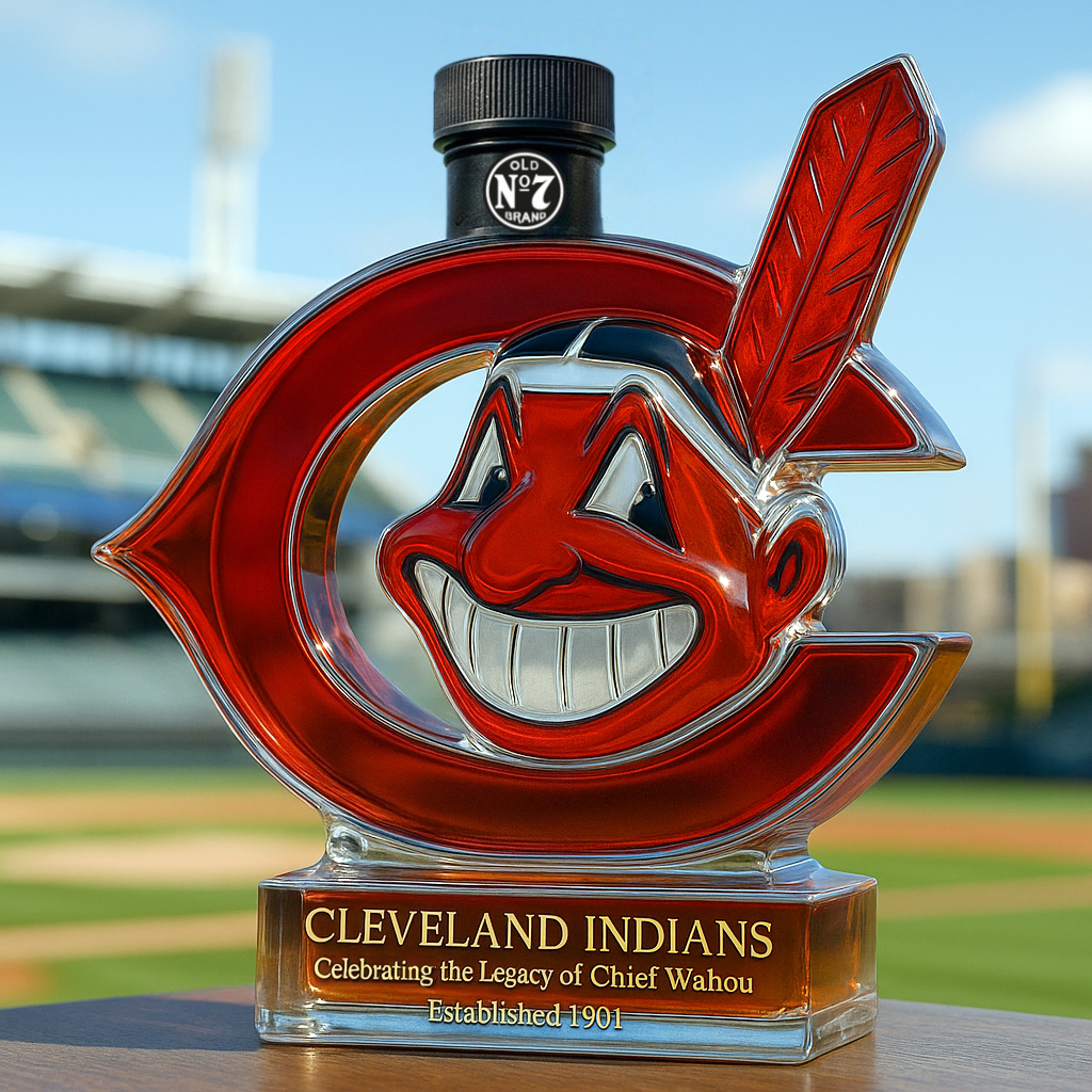 Cleveland Indians Commemorative Whiskey Bottle