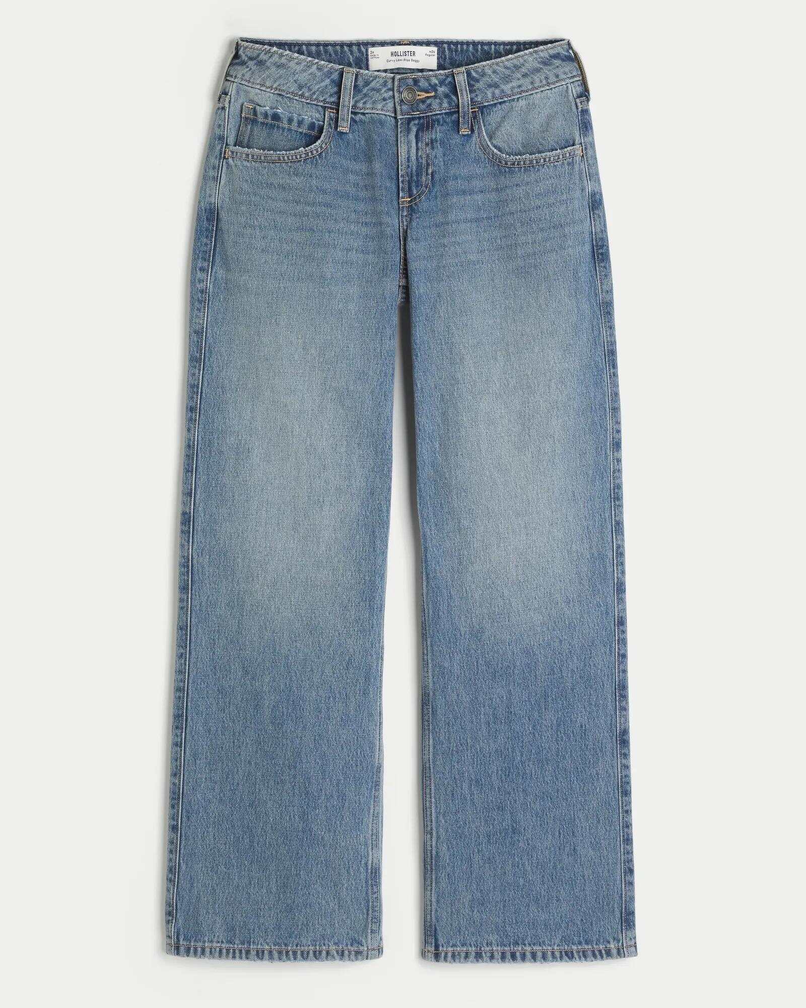 Curvy Low-Rise Light Wash Baggy Jeans