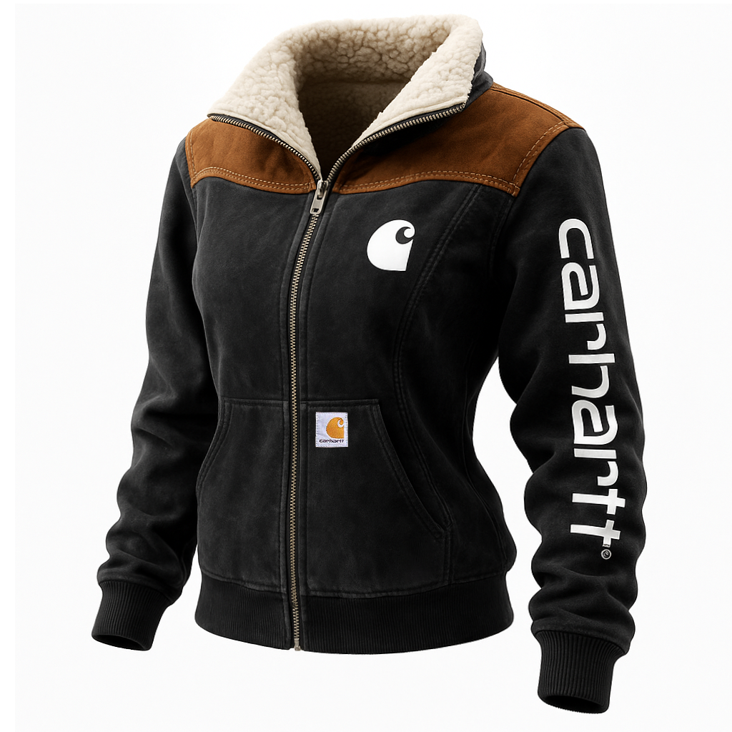 Winter-Ready Faux Fur Lined Jacket With Bold Logo Design