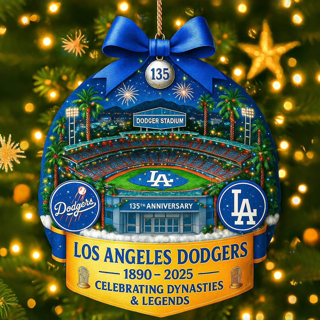 Los Angeles Dodgers 135th Anniversary Ornament