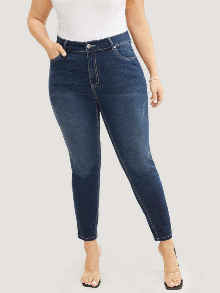 Skinny Very Stretchy High Rise Dark Wash Ankle Jeans