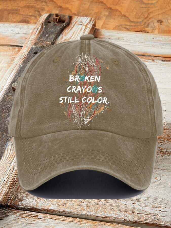 Casual Broken Crayons Still Color Print Baseball Cap