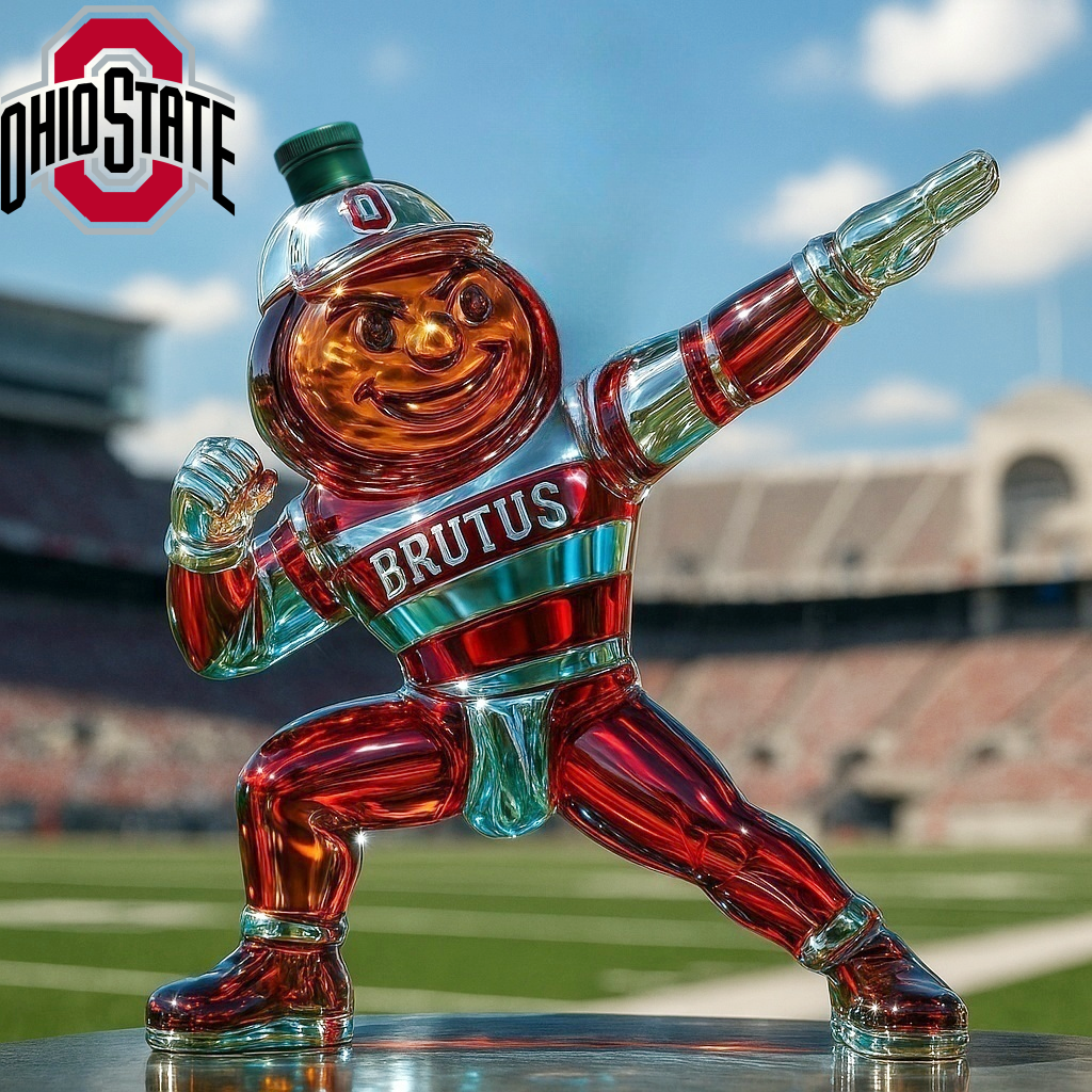 Ohio State Buckeyes Brutus Buckeye Whiskey Bottle