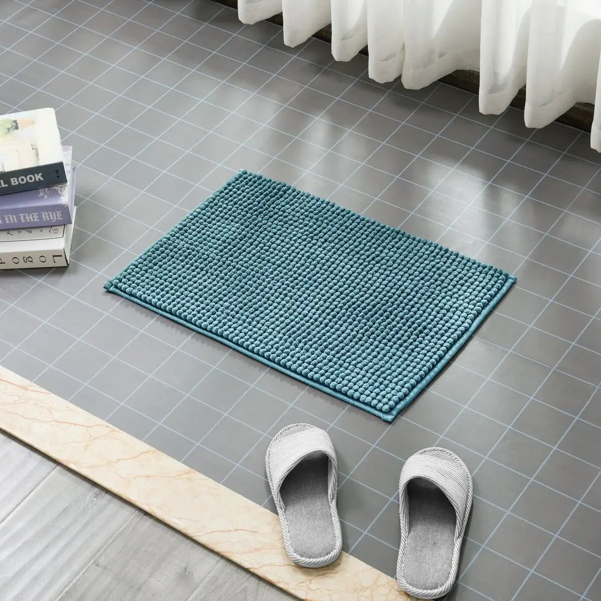Subrtex Luxury Chenille Bath Rugs Soft Bathroom Mats