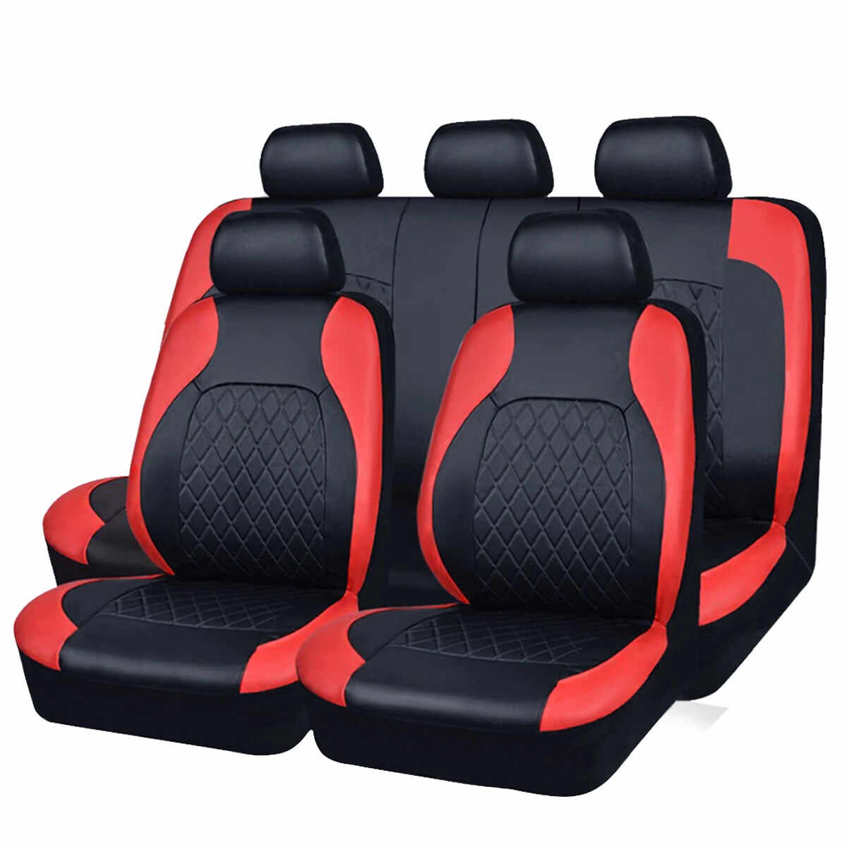 All-Season PU Leather Universal Seat Covers - 5-Seat Set