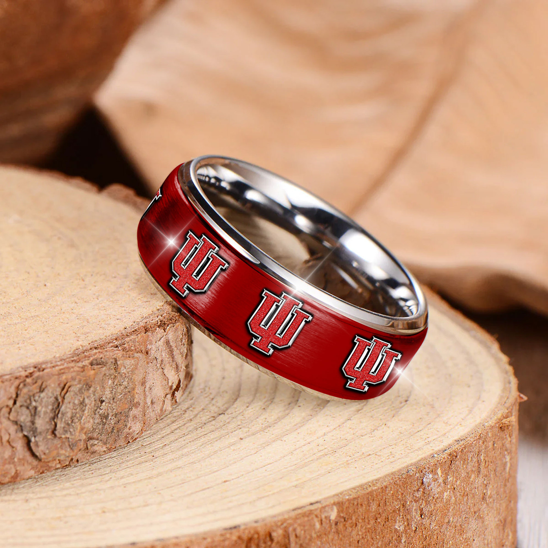 Indiana Hoosiers | Premium NCAA 2025 Big Ten Champions Silver Tungsten Ring TD
