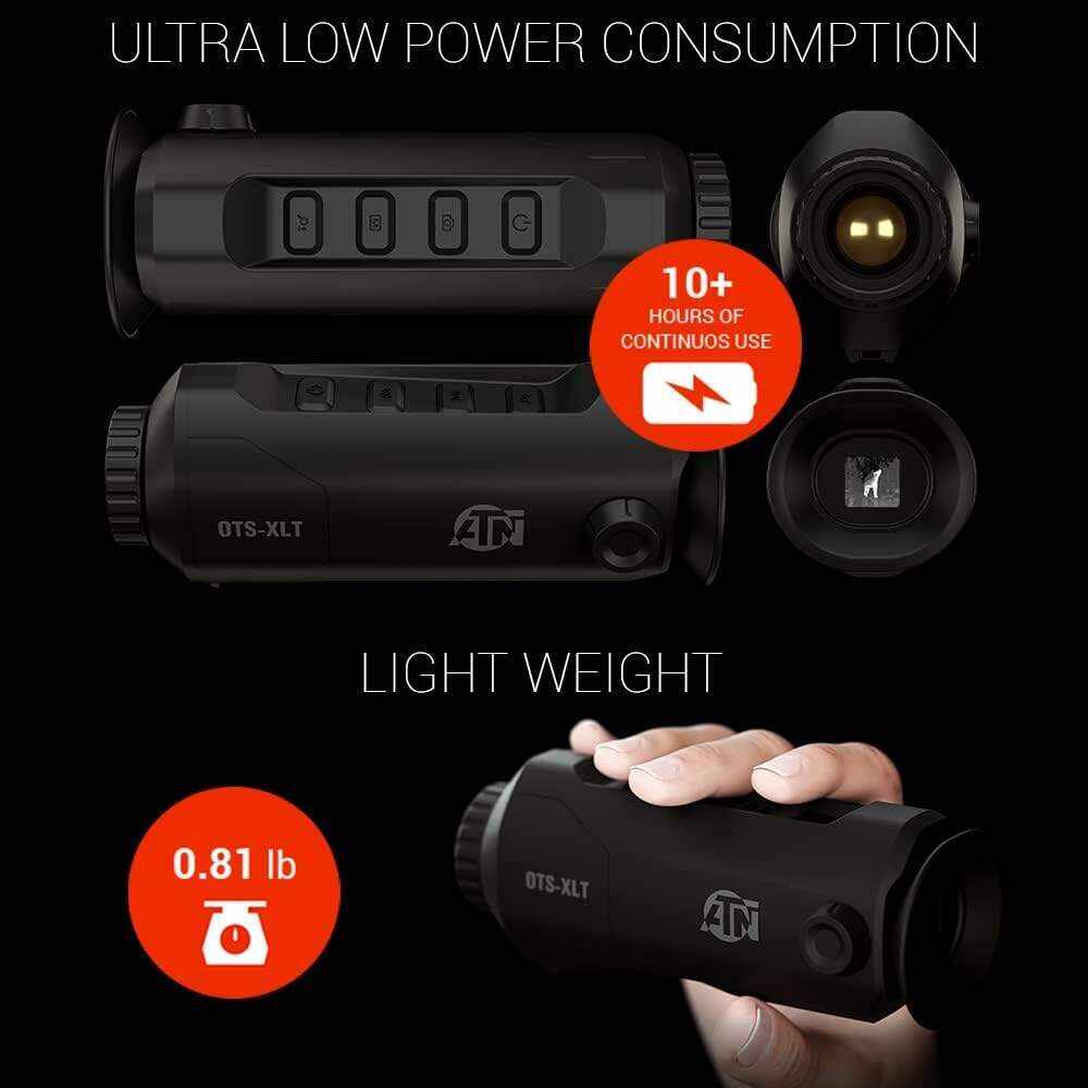 ATN OTS XLT Thermal Monocular w/ 50Hz Thermal Sensor, Smart Rangefinder, Classic Ergonomics, 10hrs+ Battery Power