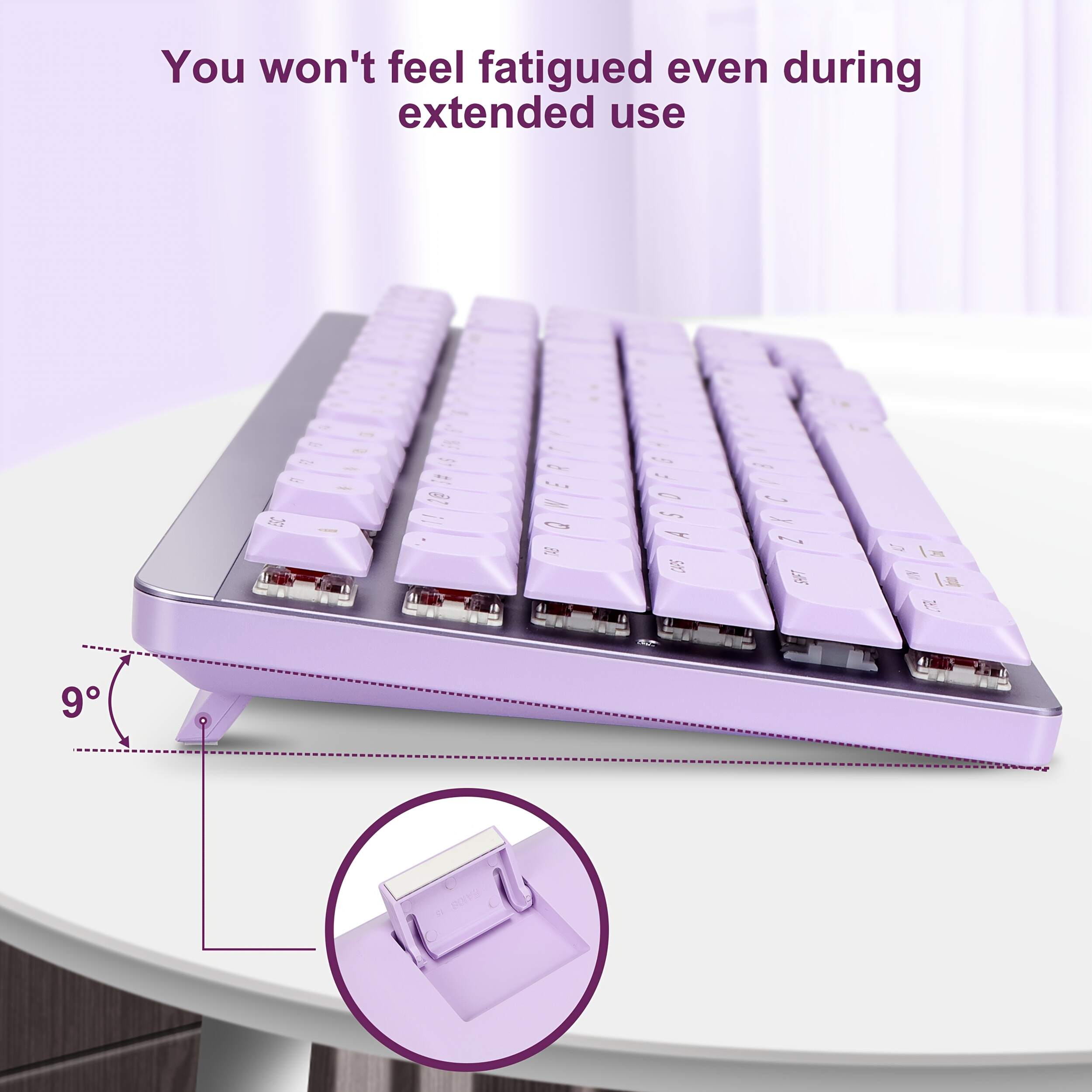 Wireless Mechanical Keyboard And Mouse, 2.4Ghz Cordless Mechanical Keyboard And Silent Mouse, Low-Profile Red Switch, 98-Key Compact Slim 96% Keyboard for Windows/MacOS PC Laptop