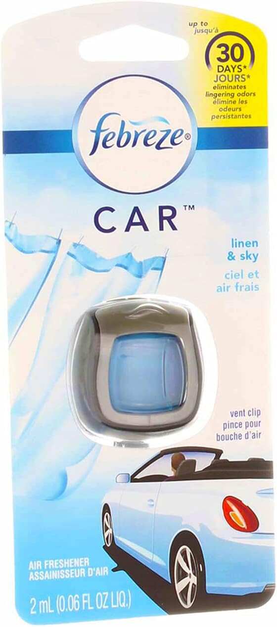 Febreze Car Air Fresheners, New Car Scent, Odor Eliminator for Strong Odors Car Vent Clips (2 Count)