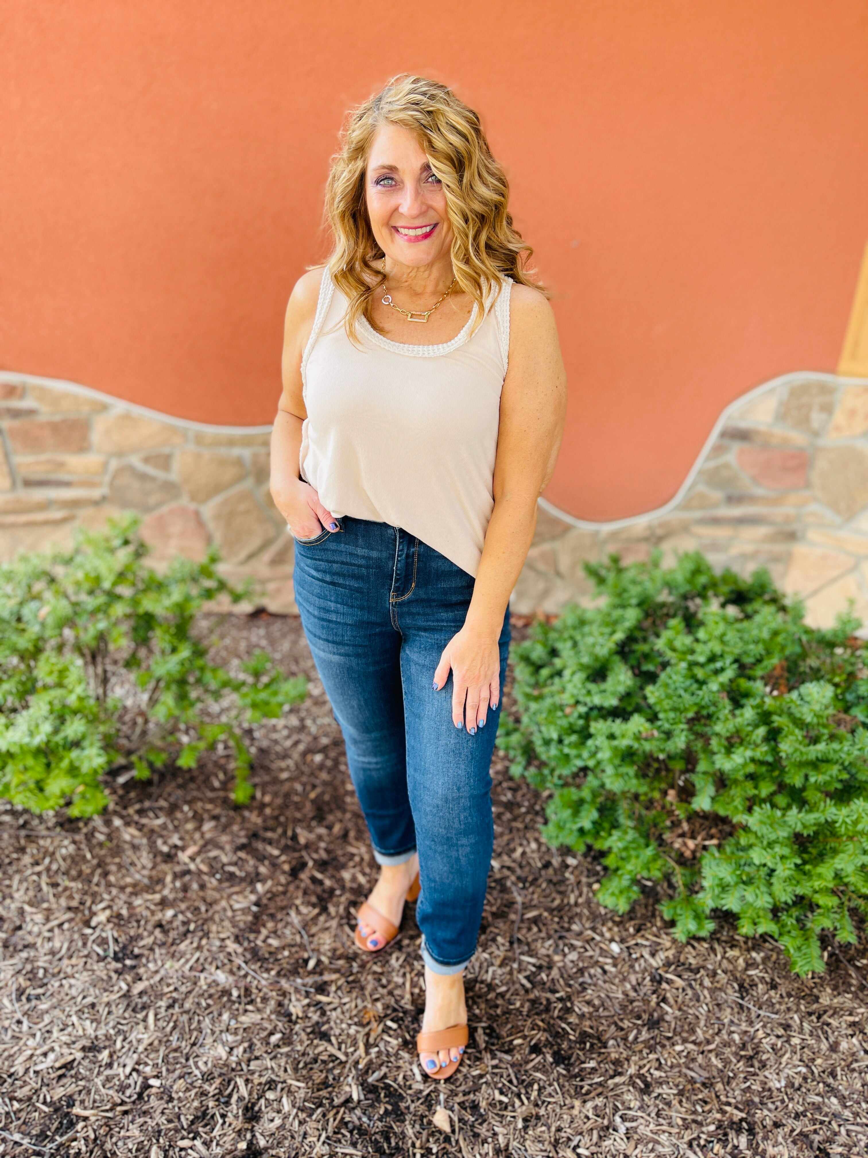Reg/Curvy Blessed and NonDistressed Relaxed Fit Jeans