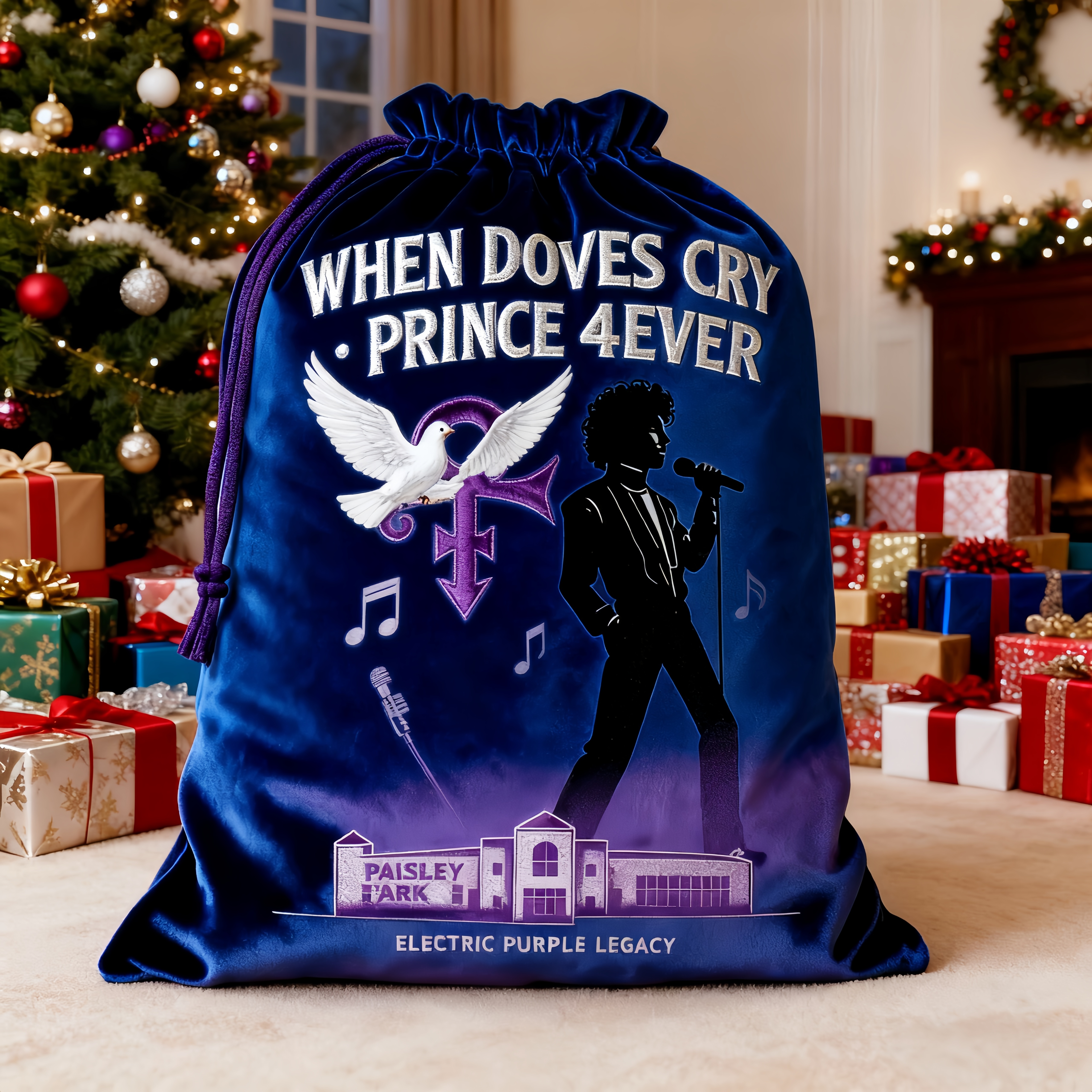 Prince Forever Purple Rain Christmas Bag