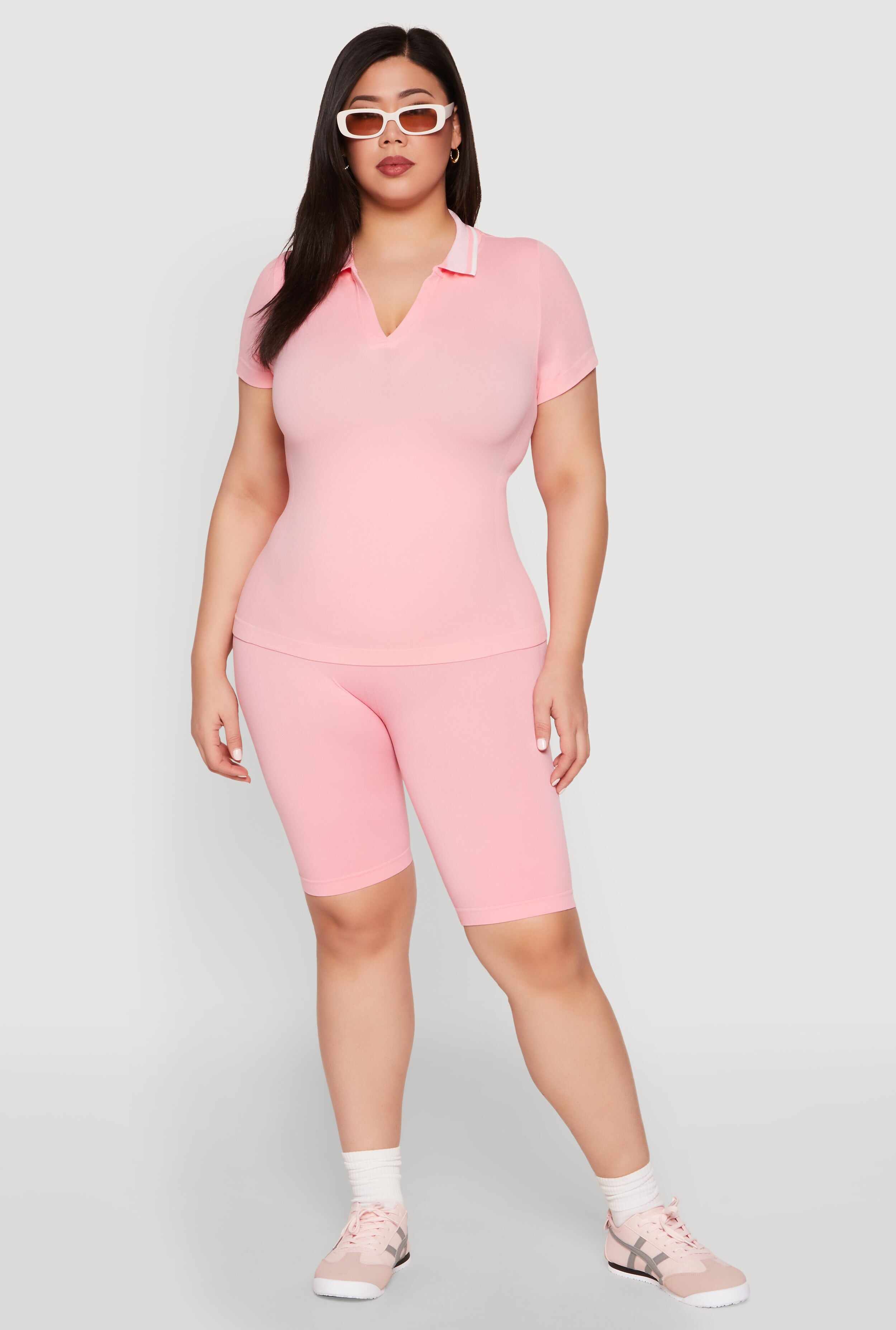 Plus Size High Waisted Biker Shorts