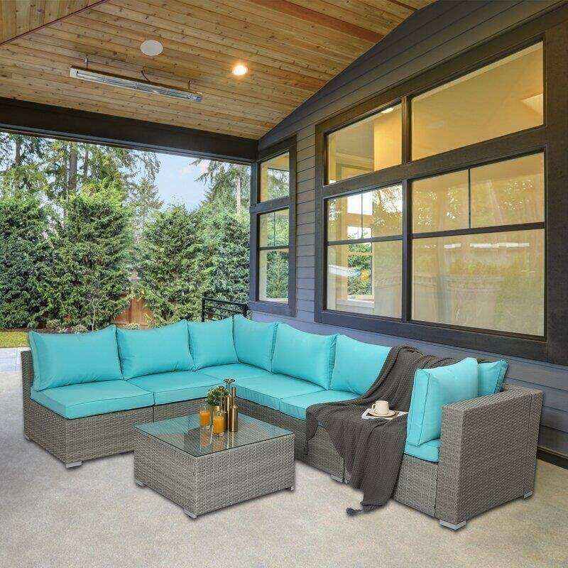Polla Wicker/Rattan 4 - Person Seating Group with Cushions